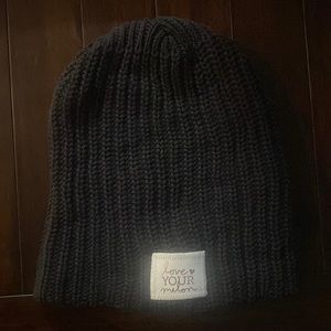 Black love your melon beanie with white/rose gold patch